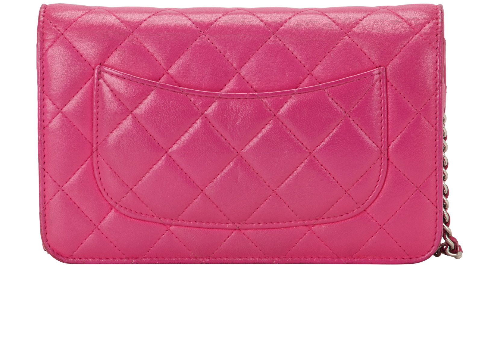 Classic Wallet on Chain, &pound;1,200, Handbags, Pink, Lambskin Leather, Back view